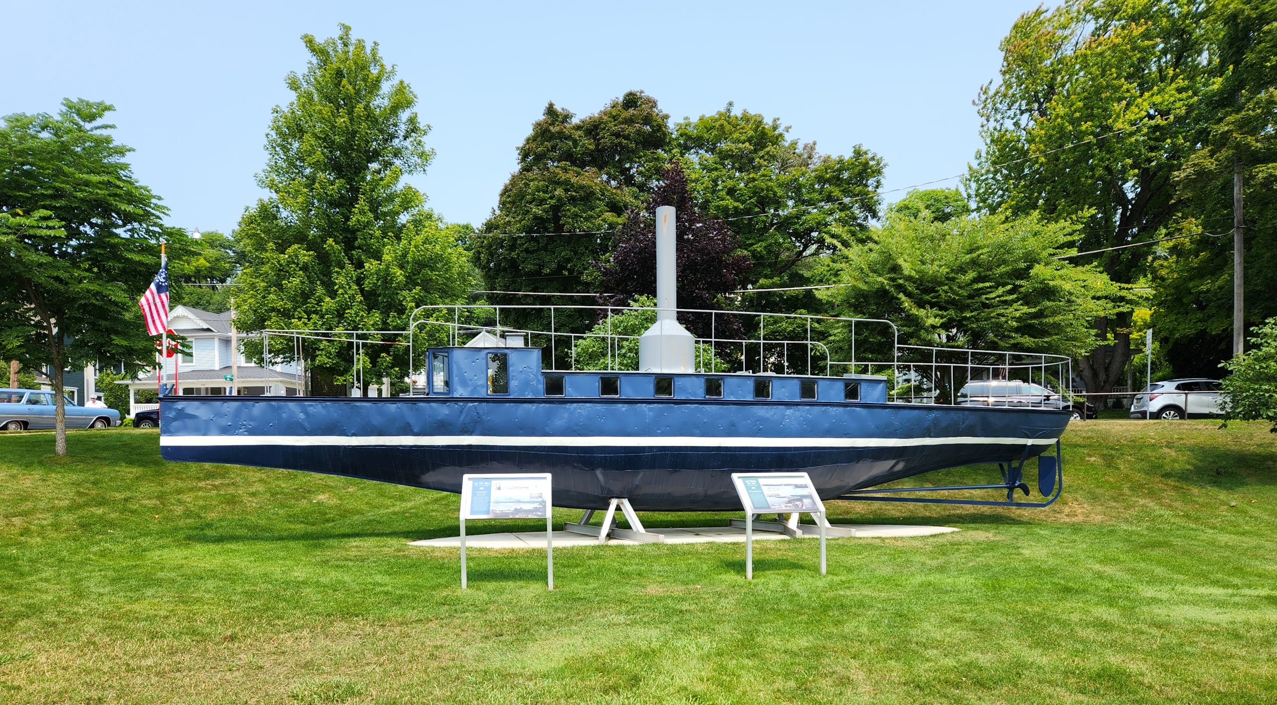 Michigan Roadside Attractions: Ephraim Shay’s Aha Steel Yacht, Harbor Springs